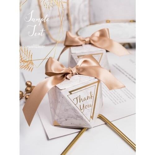 20pcs/lot Creative personality Thank You Marbling wedding gift box Gift box Creative Kraft Paper DIY gift bag chocolate box