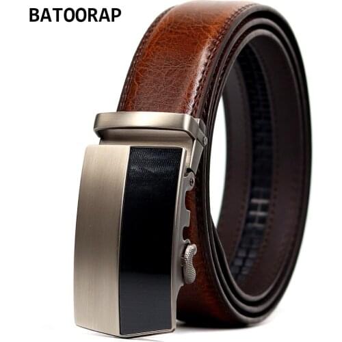 2021 Mens Casual Leather Belt Cowhide High Quality Ratchet Belt Designer Luxury Metal Buckle Automatic Brown Waist Strap Male