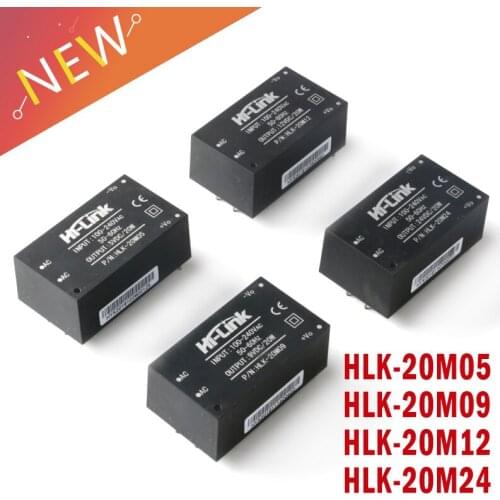 2Pcs HLK-20M05/09/12/24 AC-DC 220v to 5V 9V 12V 24V 20W intelligent household switching step down power supply module 4Pin