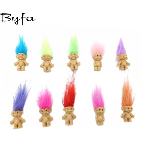 5pcs/lot Anime Action Figure 10 Colors Lovely Hair Family Members Daddy Mummy Baby Kids Toys For Children Nostalgic Adult