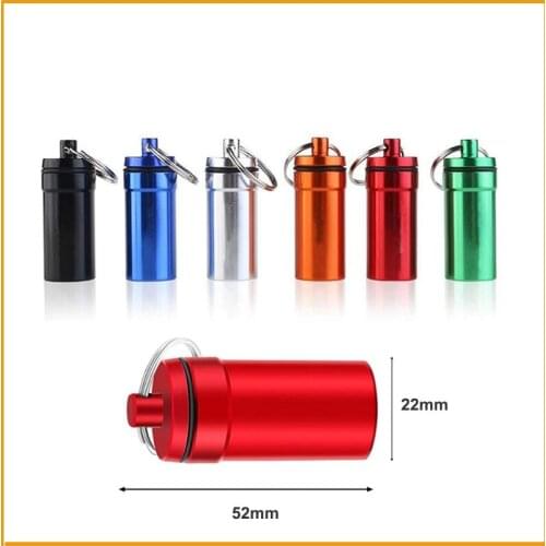 50pcs-52*22mm-Mental Geocaching Hide Box Pill Holder Case- Earphone container Jar-keychains protable