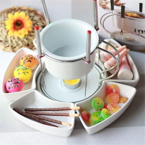 6PCS/Set Stainless Steel Chocolate Cheese Fruit Dessert Hot Pot Fondue Melting Skewer Kitchen Tableware Flatware