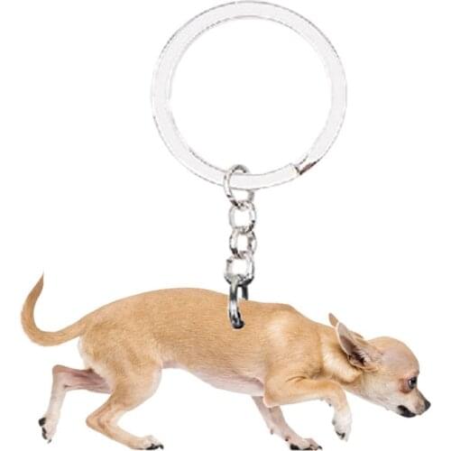 Chihuahua Animal Keychain Car key NOT 3D kawaii Dog charms cute For Womens mens llaveros girlfriend best friends Gifts plat Lady