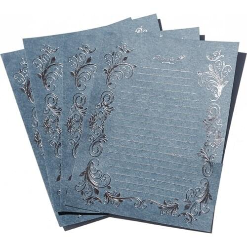 4PCs/Pack Retro Hot Stamping Envelope Paper Stationery High-end Beautiful Romantic Pattern Creative Love Letter Stationery