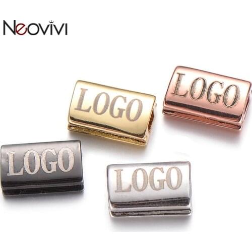 Neovivi Original Custom Beads Engrave your Name Logo Spacer Beads Connector for Jewelry Making Bracelet DIY Findings Accessories