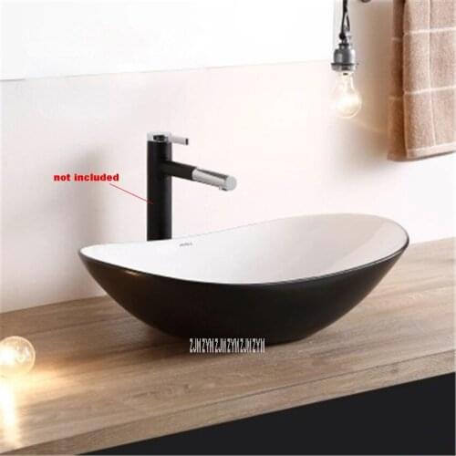 Household Single Hole Creative Black Above Counter Basin Bathroom Retro Basin Chinese Style Ceramic Sink Hand Washing Basin Bowl