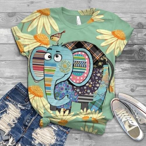 Animal Graphic Tee T Shirts Women Girls Loose Tops Female Short Sleeve Aesthetic Kawaii Tee Tops Women Clothing