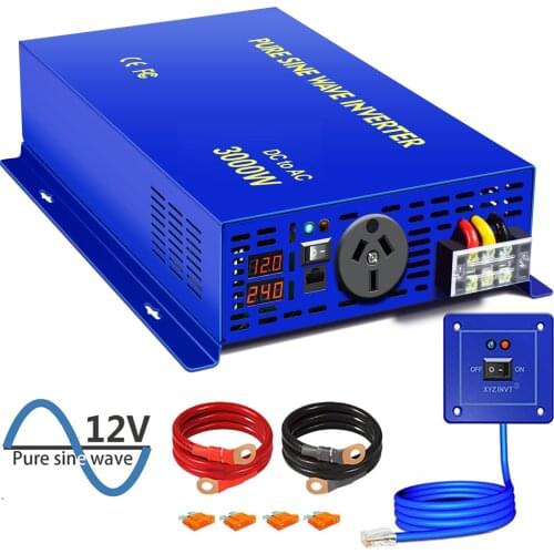 Pure Sine Wave Inverter 3000W 12V 220V DC TO AC Multi-protection Off-grid Customizable Solar Inverter With Wired Remote Control