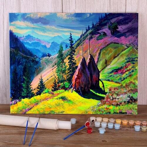 Landscape Carpathians Paint By Numbers Set Oil Paints 40*50 Paiting By Numbers Home Decoration For Wholesale