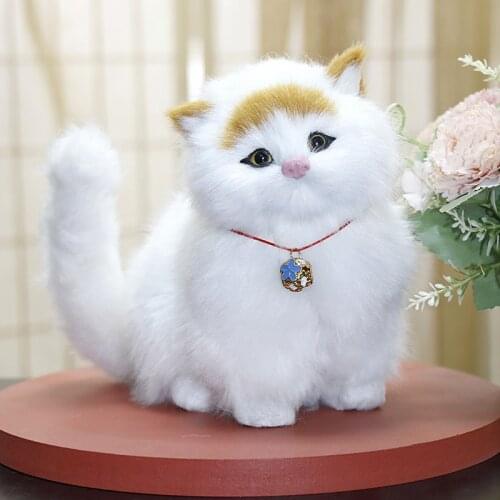 Kitten plush toy simulation fake cat cute doll animal model boys and girls children birthday gift decorations