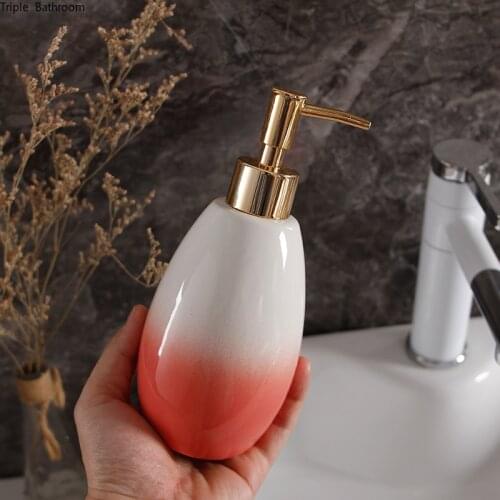 Creative Gradient Color Ceramic Lotion Bottle Portable Multifunction Home Bathroom Accessories Soap Dispenser Shampoo Bottle