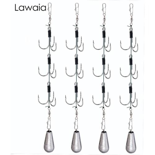 Lawaia Hooks Fishing Three Anchor Hook Line Group Hook Set Handmade With Barbed Three-jaw Hook Fishing Tackle Carp Fishing Tools