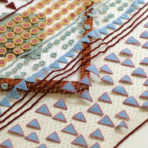 Gauze fabric Bohemian Heavy Industries Embroidery tissu Fashiochristmas fabricn Dresses tissus