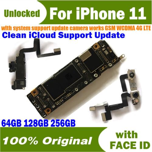 Free shipping Original Unlocked mainboard For iPhone 11 Motherboard With Face ID For iPhone 11 6.1 INCH Logic board With Chips