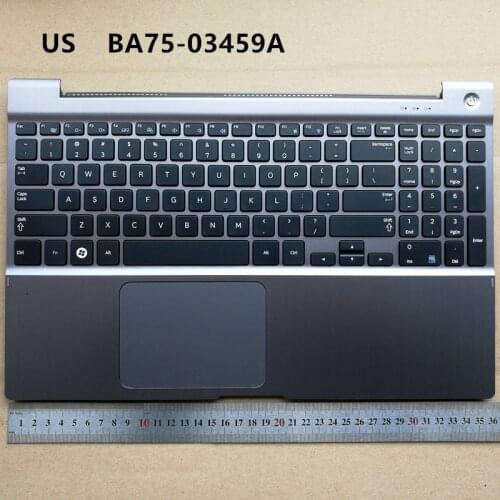 US no-backlit new laptop keyboard with touchpad palmrest for Samsung NP700Z5 700Z5A 700Z5B BA75-03459A metal material