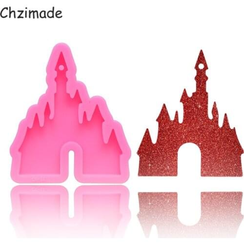 Chzimade New Castle Building Resin Silicone Molds Polymer Clay Tools Pendant Keychain Mould Home Decoration