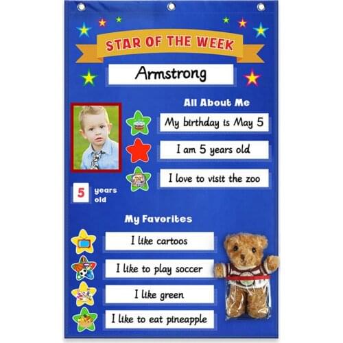 Educational Preschool Posters Charts Week Star Classroom Student Incentive Chart Includeing Hanging Bag Hobbies Reminder Cards
