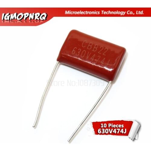 10PCS 630V474J 0.47UF 470NF Pitch 20MM 630V 474 igmopnrq CBB Polypropylene film capacitor new