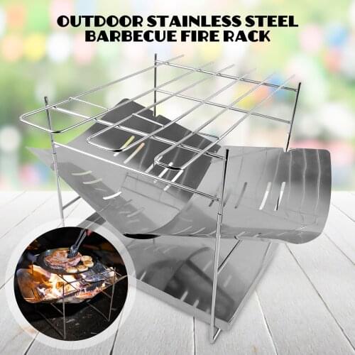 Portable Folding BBQ Grill Stove Outdoor Camping Light Mini Pocket Barbecue Stove Camping Bonfire Charcoal Stove For Home Park