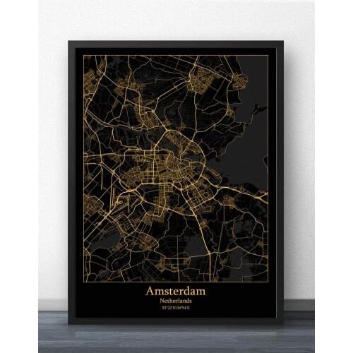 Amsterdam Netherlands Map Poster