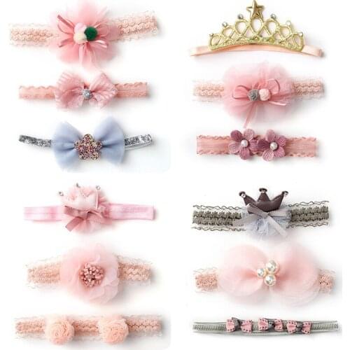 3pcs Baby Girls Headband Set Bow Knot Head Wrap Bandage Kids Toddlers Headwear Hair Band Infant Baby Newborn Hair Accessories