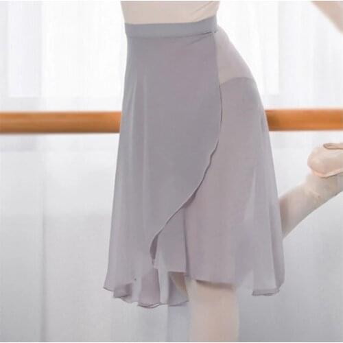 Professional Adults Middle Long Chiffon Ballet Skirts Women Lyrical Soft Lace Up Ballet Dress Ballerina Dance Costumes