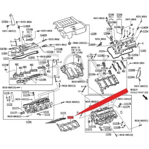 Cylinder head gasket 2006-Toy ota BLA DEC AMR YVE NZA MAR KXC RO WN cylinder bed (left) door chamber cover gasket rubber