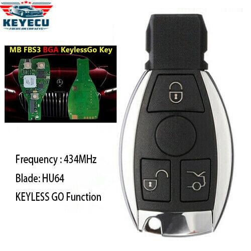 KEYECU Keyless Go Remote Key Fob for Benz FBS3 BGA W221 W216 W164 W251 After Year 2009