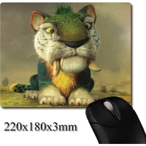 Cute baby saber-toothed tiger cartoon CG printed Heavy weaving anti-slip rubber pad office mouse pad Coaster Party favor gifts