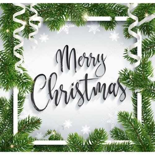 Christmas tree White Festive Typography Serpentine Snow backdrops Vinyl cloth High quality Computer print party background