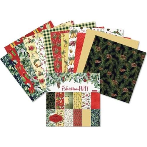Christmas party Scrapbooking paper pack of 24 sheets handmade craft paper craft Background pad 54