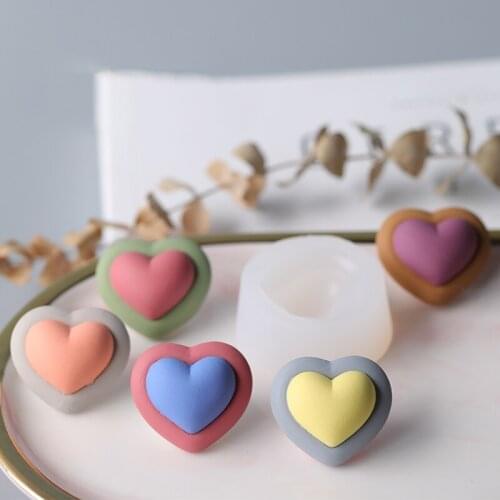 Mini Heart Silicone Scented Candle Making Mold For Handmade Cake Soap Love Aromatherapy Car Gypsum Diffused Decorative Moulds