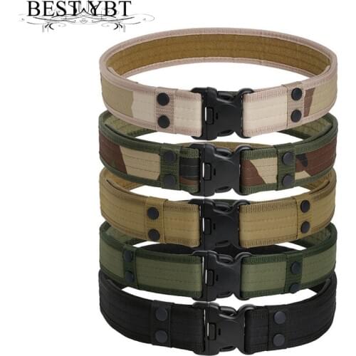 Best YBT Tactical Belt Mens Military Belts Army Thicken Canvas Tactical Outdoor Waistband Adjustable Hunting Emergency