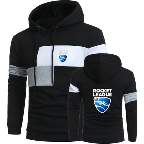 2021 Spring Autumn New Splice Hoodies Rocket League Print Harajuku Sweatshirts Mens Cotton High Street Fashion Coats Tops