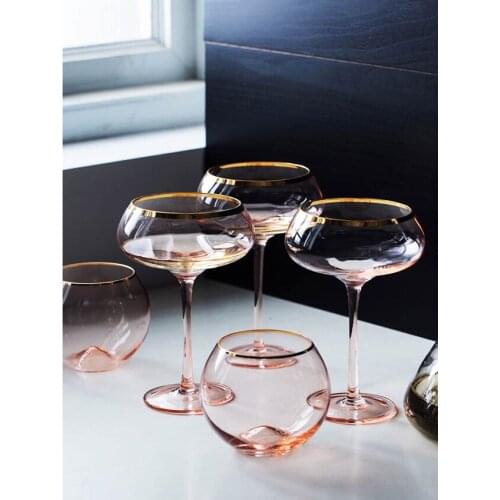 High Quality Wine Glass Lead Free Crystal Glass Goblet Beer Cup Gilded Champagne Glasses Wedding Cups Romantic Wedding Gift