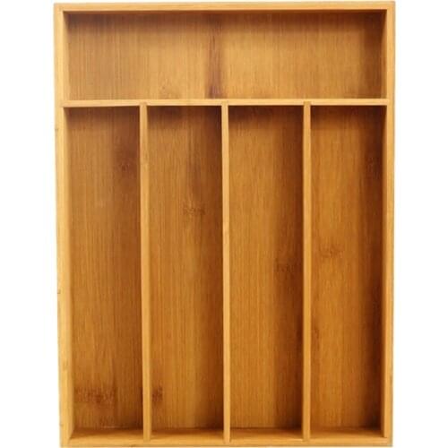 Practical Kitchen Cutlery Storage Box Expandable Cutlery Tray Bamboo Drawer Organizer Kitchen Accessories