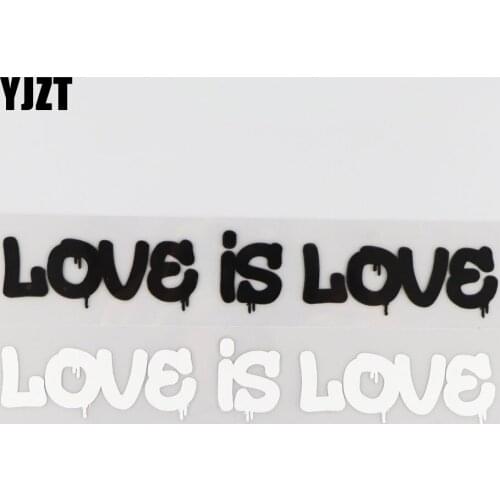 YJZT 17.9CM*3CM Love IS Love Classic Car Window Stickers Personality Vinyl Car Motorcycle Accessories Black/Silver 4A-0187