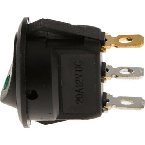 Green LED Round 3 Pin Rocker 12v DC Dashboard Panel Switch Parking Reverse Backup Sensor Front Rear