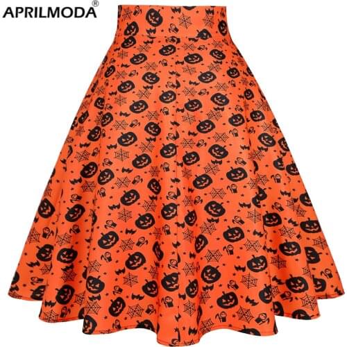 2020 Long Goth Skirt Women High Waist Big Swing A-line Punk Gothic Halloween Skirt Hepburn Vintage Rockabilly Skater Female