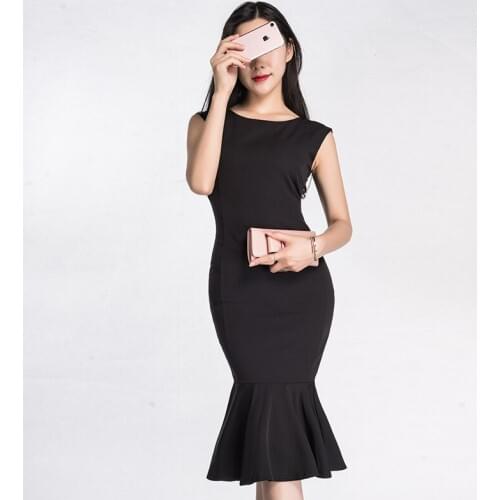 Summer Women Chiffon O Neck Sleeveless Dresses Sexy Party Bodycon Mermaid Dresses Office Vestidos Vintage High-end Bandage Dress