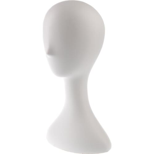 16'' White Stable Mannequin Head Bust for Wigs Jewelry Scarf Sunglasses Headset Display Counter Store or Salon Home