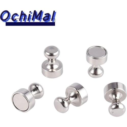 16Pcs Proster Magnetic Push Pins Office Neodymium Metal Strong Pins Cone Stainless Steel Magnet for Refrigerator Magnet Pinboard