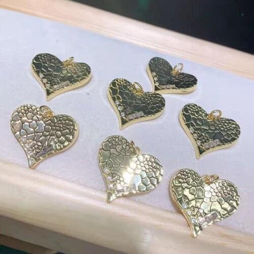 2Pcs Gold Heart shape pendant,color plating charm jewelry,fashion jewelry pendant Necklace