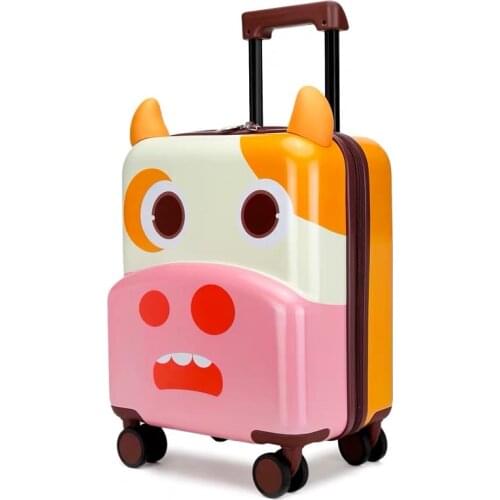 2020 New kids Cute Small animals trolley case girl&boy 18 size rolling suitcase students school luggage children travel bags