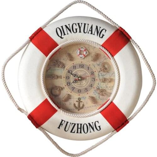 35cm lifebuoy wall clock mediterranean style craft clock home accessories wall hanging marine RS35Z
