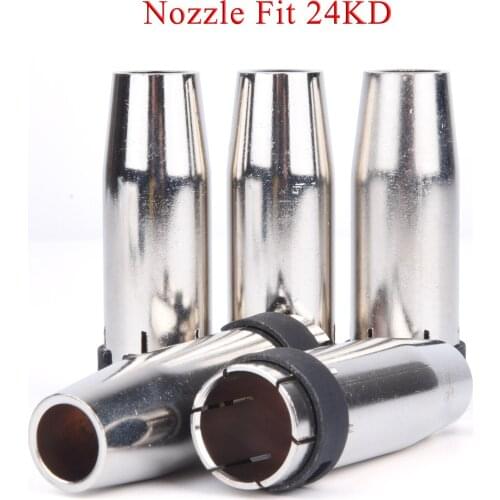 5/10Pcs 24KD Gas Nozzle Pure Copper Euro Conical Shield Cup Tips Nozzle For MB 24KD MIG/MAG Welding Torch 250A