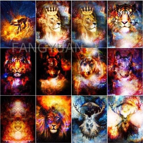 5D Diamond Painting tiger Lion Full Square/Round Drill Diamond Embroidery Cross Stitch Animals Mosaic Picture Handmade Gift