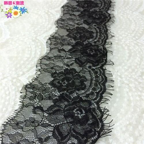 6 Meter/ lot Black White Gorgeous Eyelash Lace Trim Lace Fabric 8cm Diy Clothing Accessories Handmade DIY Decorative
