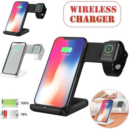 2-in-1 Wireless Chargers Holders Charging Dock Station Wireless Charger Stand Mobile Phone Smart Watches For iWatch For iPhone