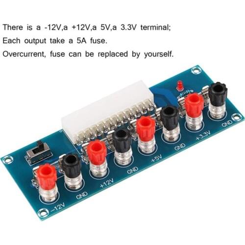 24 Pins ATX Power Breakout Smart Module Adapter Power Connector Computer Power Supply For Desktop Benchtop PC Board Computer